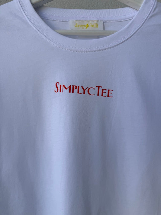 Simplicity Organic White T-Shirt with Red Print