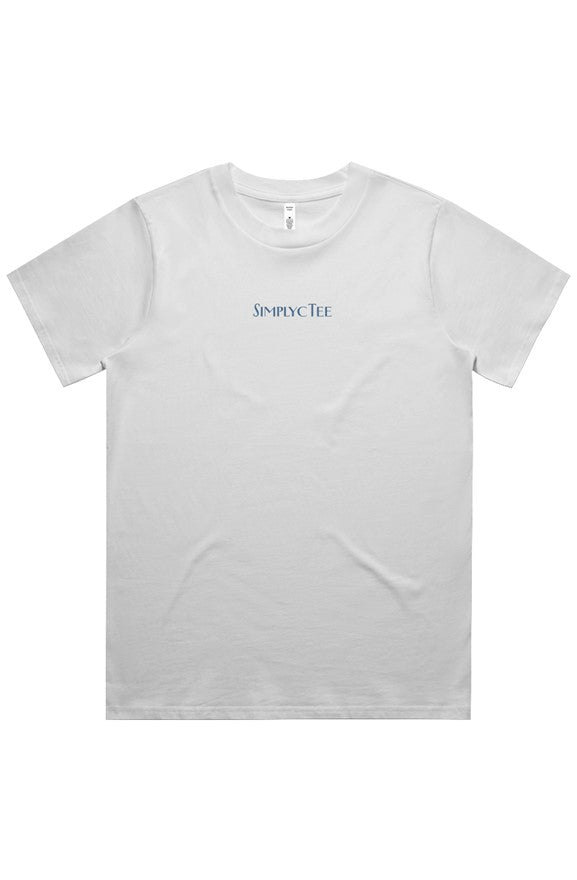 Simplicity Classic White T-Shirt with Denim-Blue P