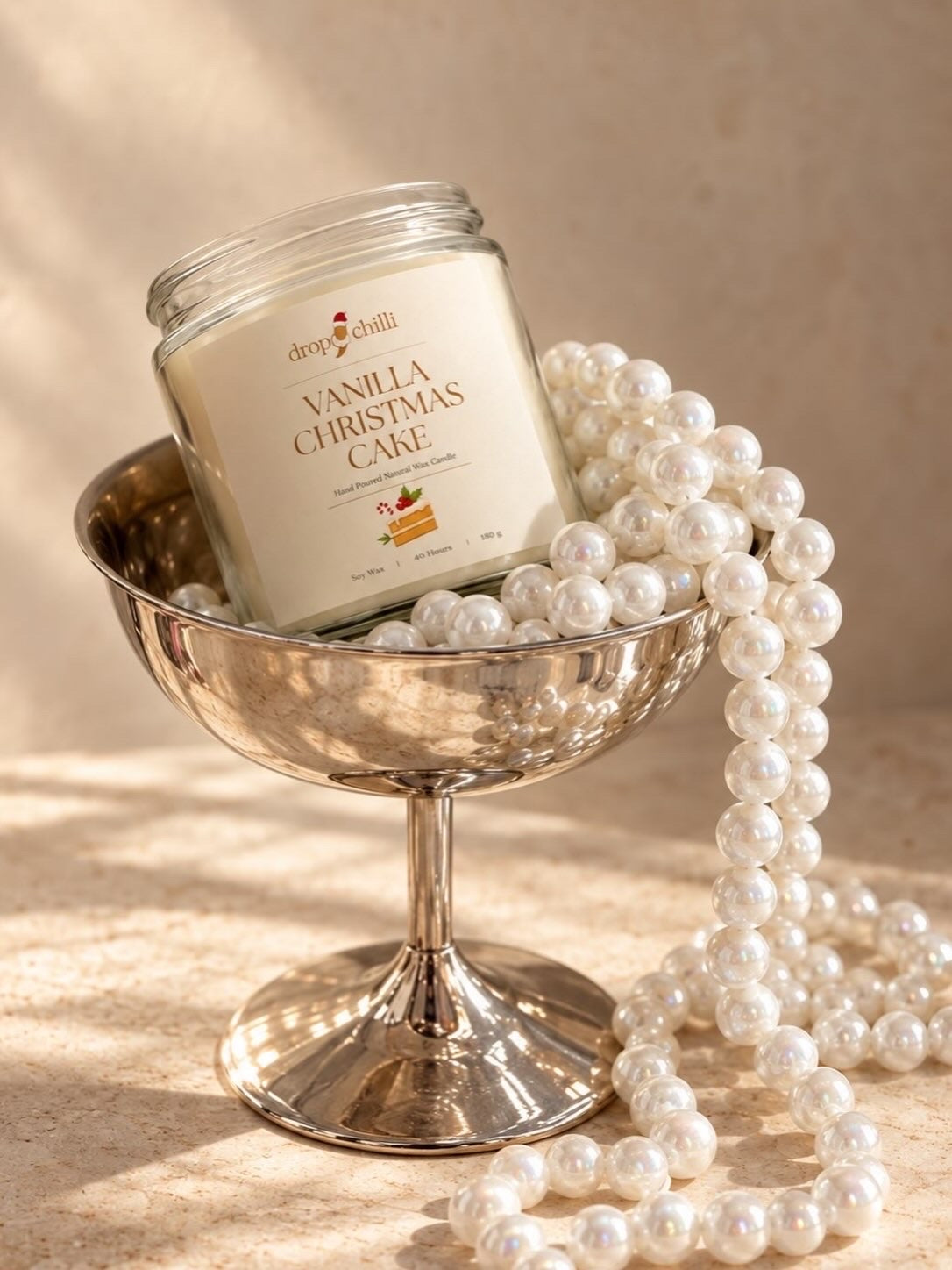Vanilla Christmas Cake Candle